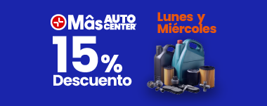 15% de descuento en MâsAutocenter todos los Lunes y Miércoles sin tope ✨🚘