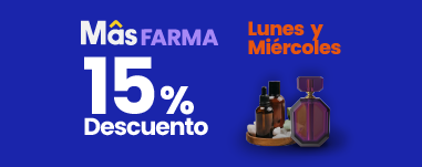 Lunes y Miércoles 15% de descuento en MâsFarma sin tope 💄