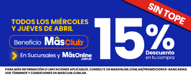 De Miércoles y Jueves 🛒15% de descuento en toda tu compra SIN TOPE 🤑